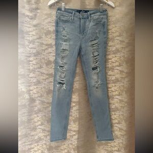 Hollister Light Blue Distressed Skinny Jeans